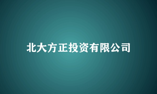 北大方正投资有限公司