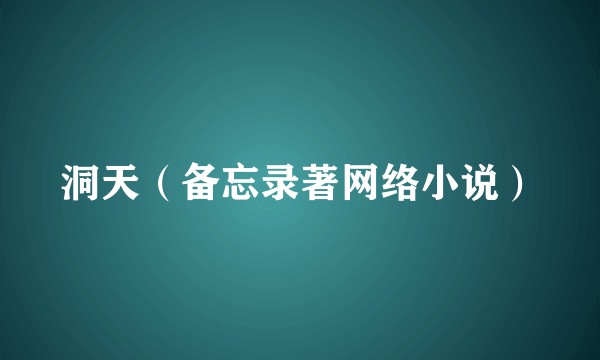 洞天(备忘录著网络小说)