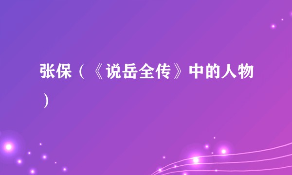 张保（《说岳全传》中的人物）