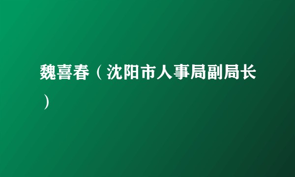 魏喜春（沈阳市人事局副局长）