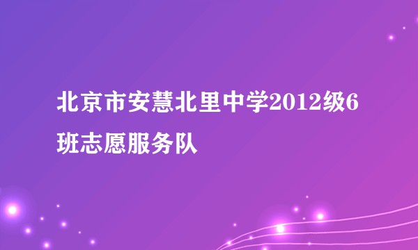 北京市安慧北里中学2012级6班志愿服务队