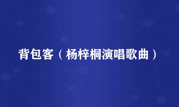 背包客(杨梓桐演唱歌曲)
