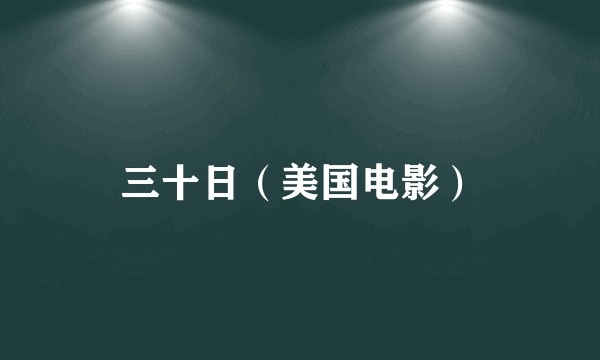 三十日（美国电影）