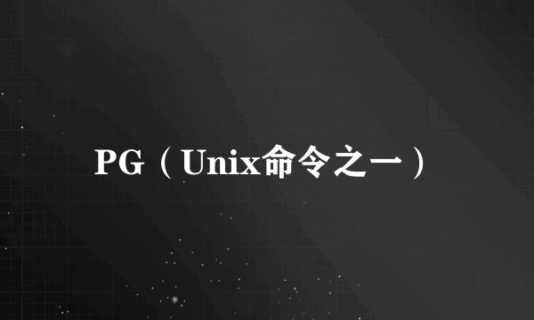 PG（Unix命令之一）