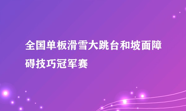 全国单板滑雪大跳台和坡面障碍技巧冠军赛