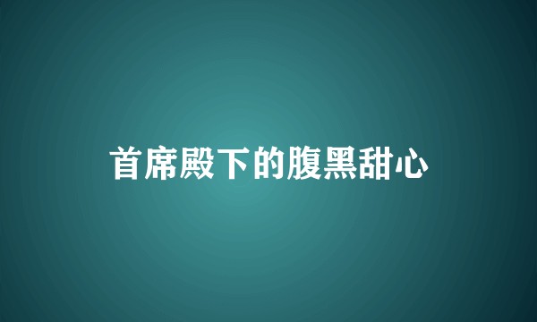 首席殿下的腹黑甜心