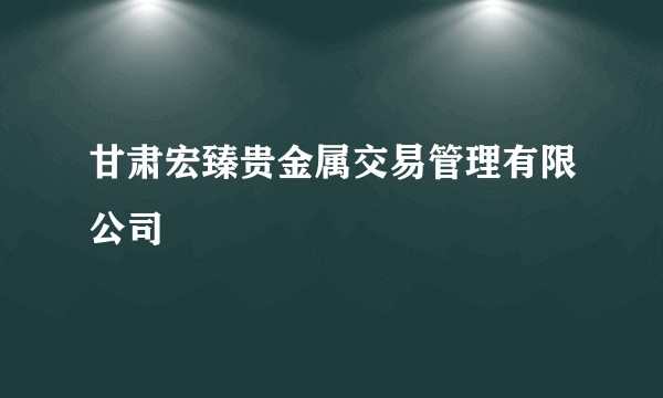 甘肃宏臻贵金属交易管理有限公司