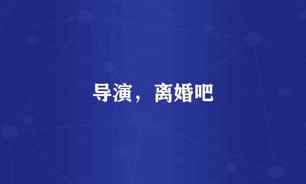 导演,离婚吧