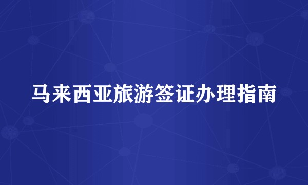 马来西亚旅游签证办理指南