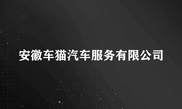 安徽车猫汽车服务有限公司
