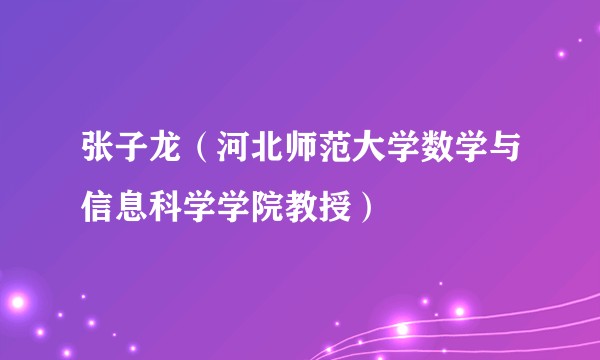 张子龙（河北师范大学数学与信息科学学院教授）