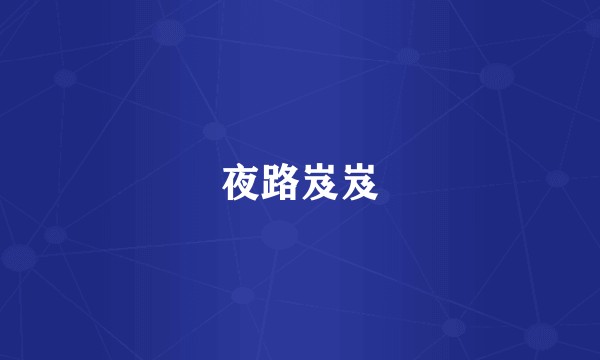 夜路岌岌