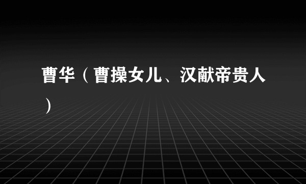 曹华（曹操女儿、汉献帝贵人）