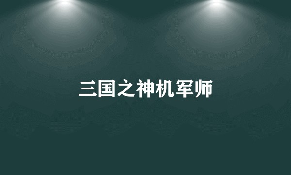 三国之神机军师