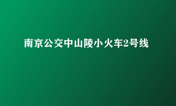 南京公交中山陵小火车2号线