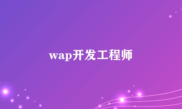wap开发工程师