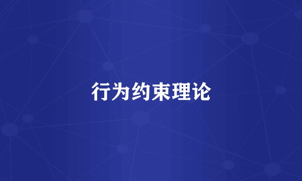 行为约束理论
