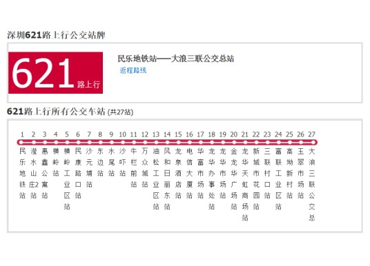 深圳公交621路