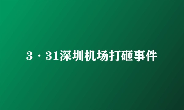 3·31深圳机场打砸事件