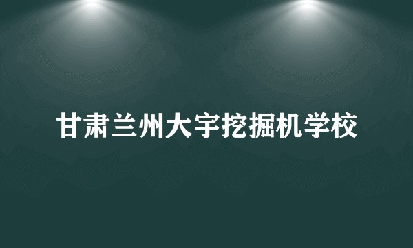 甘肃兰州大宇挖掘机学校