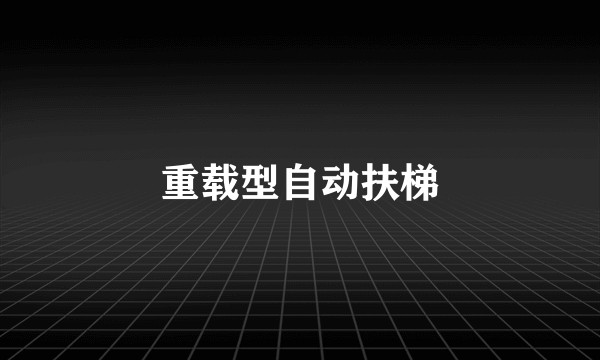 重载型自动扶梯