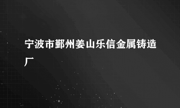 宁波市鄞州姜山乐信金属铸造厂