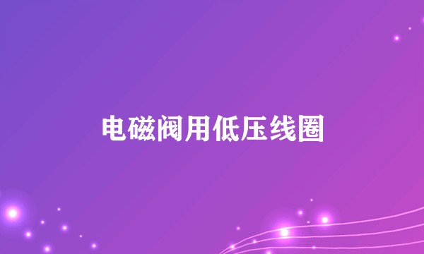 电磁阀用低压线圈