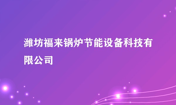 潍坊福来锅炉节能设备科技有限公司