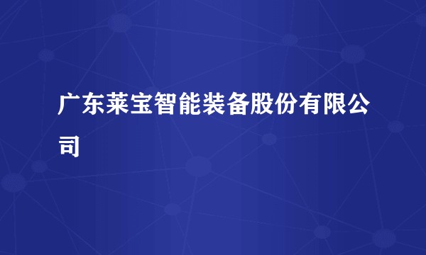 广东莱宝智能装备股份有限公司