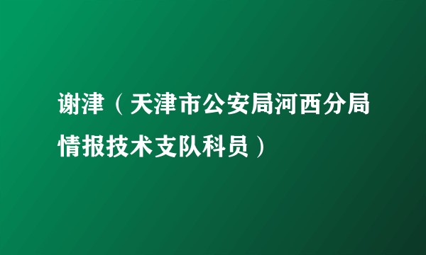 谢津（天津市公安局河西分局情报技术支队科员）