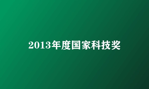 2013年度国家科技奖