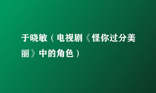 于晓敏(电视剧《怪你过分美丽》中的角色)