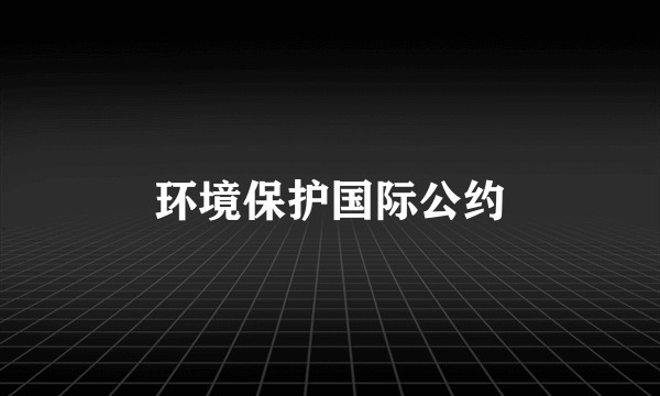 环境保护国际公约