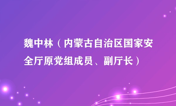 魏中林（内蒙古自治区国家安全厅原党组成员、副厅长）
