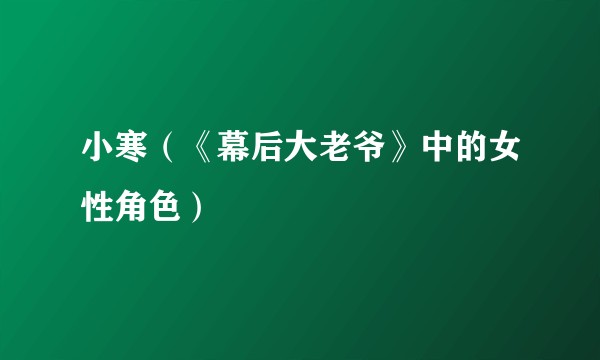 小寒(《幕后大老爷》中的女性角色)