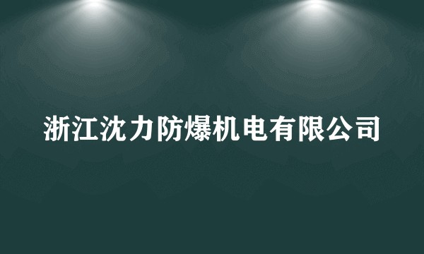 浙江沈力防爆机电有限公司