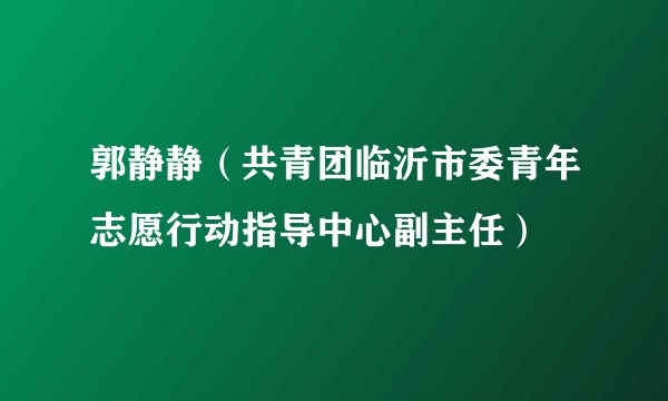 郭静静（共青团临沂市委青年志愿行动指导中心副主任）