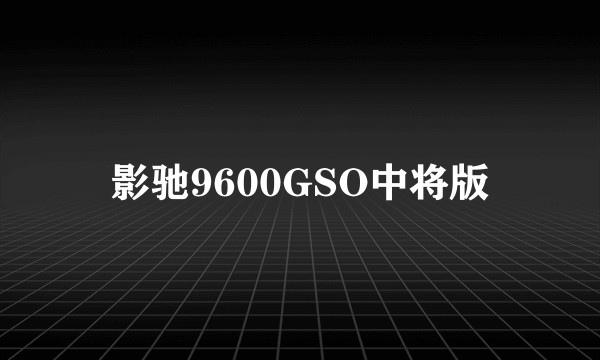 影驰9600GSO中将版