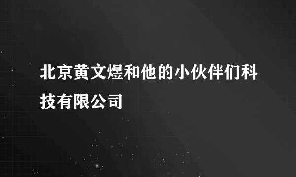 北京黄文煜和他的小伙伴们科技有限公司