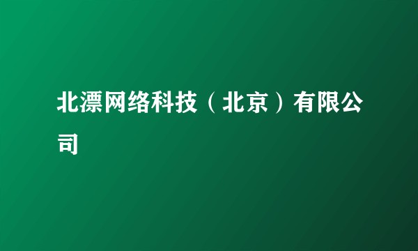 北漂网络科技（北京）有限公司