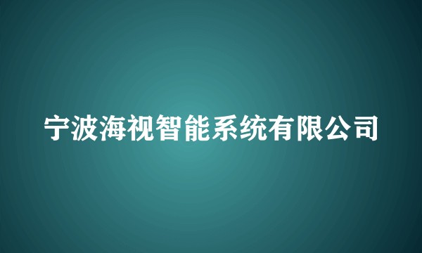 宁波海视智能系统有限公司