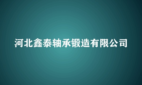 河北鑫泰轴承锻造有限公司