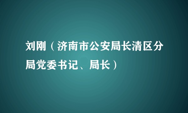 刘刚（济南市公安局长清区分局党委书记、局长）