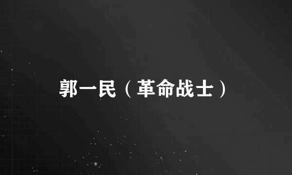 郭一民（革命战士）
