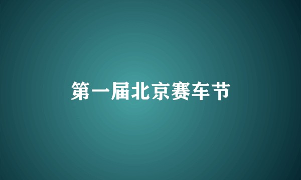 第一届北京赛车节