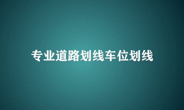 专业道路划线车位划线