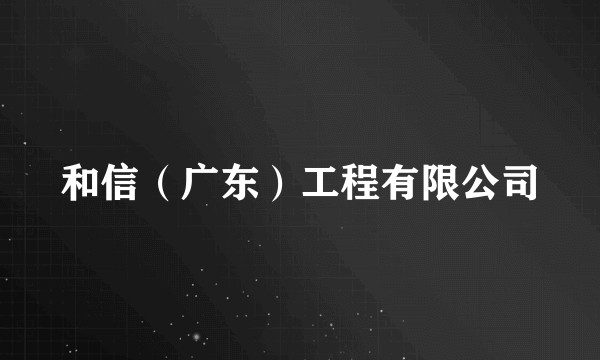 和信（广东）工程有限公司