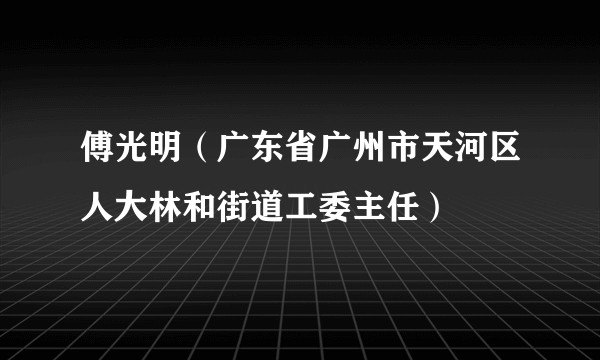 傅光明（广东省广州市天河区人大林和街道工委主任）