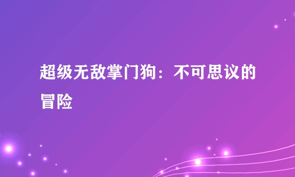 超级无敌掌门狗:不可思议的冒险