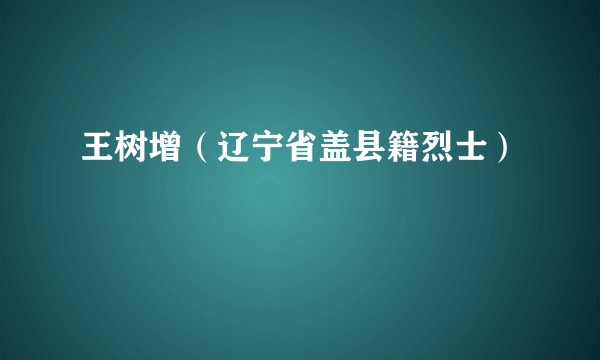 王树增（辽宁省盖县籍烈士）